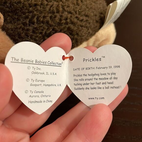 Vintage Ty Beanie Baby Prickles the Hedgehog Excellent Condition 6” long 1999 - Picture 3 of 9